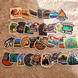 Camping Themed Stickers For Water Bottle Or Whatever You Want Bundle Of 33